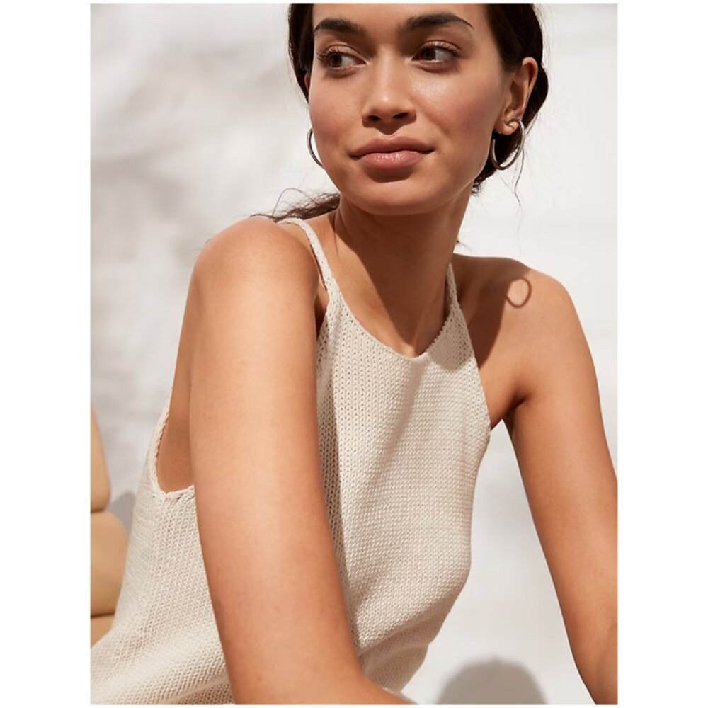 Banana Republic Cream Knit Scoop Neck Tank